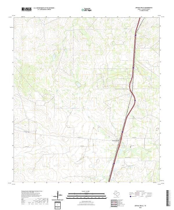 Artesia Wells topographic map thumbnail