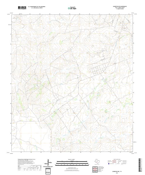 Asherton NW topographic map thumbnail