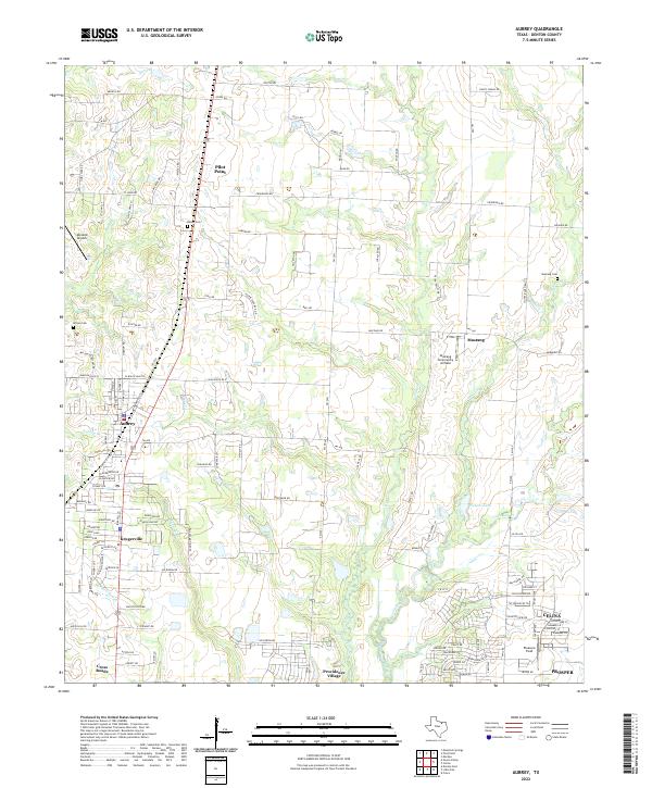 Aubrey topographic map thumbnail