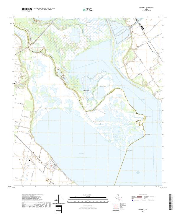 Austwell topographic map thumbnail