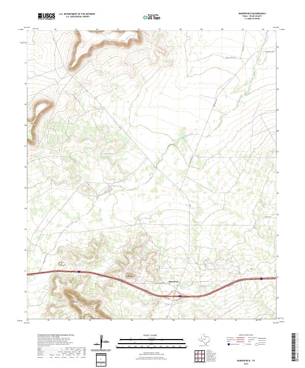 Bakersfield topographic map thumbnail