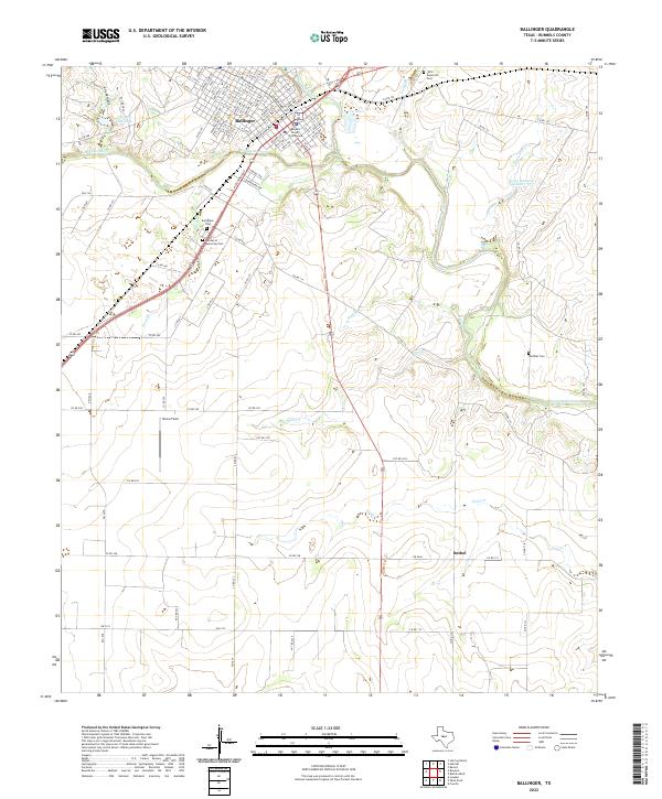 Ballinger topographic map thumbnail