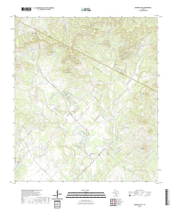 Bandera Pass topographic map thumbnail