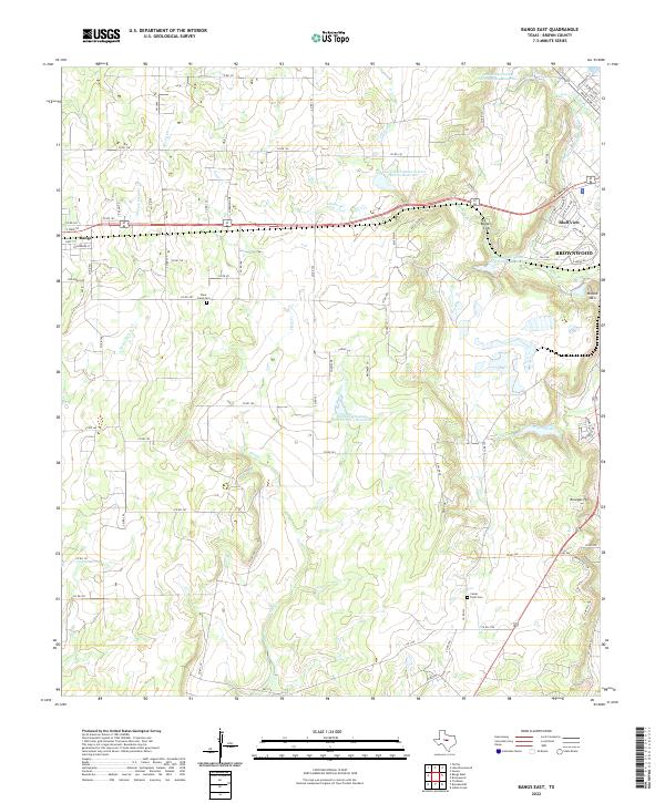 Bangs East topographic map thumbnail