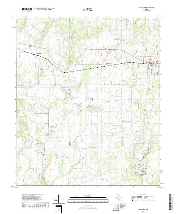 Bangs West topographic map thumbnail