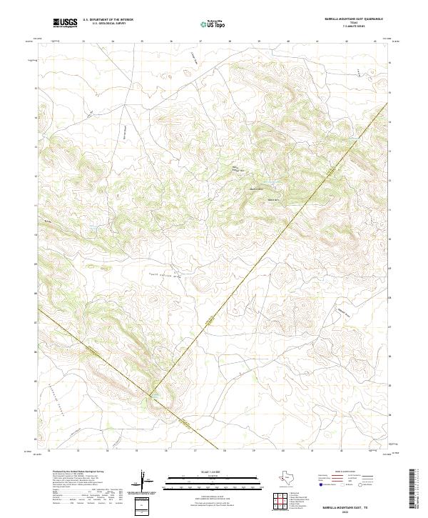 Barrilla Mountains East topographic map thumbnail