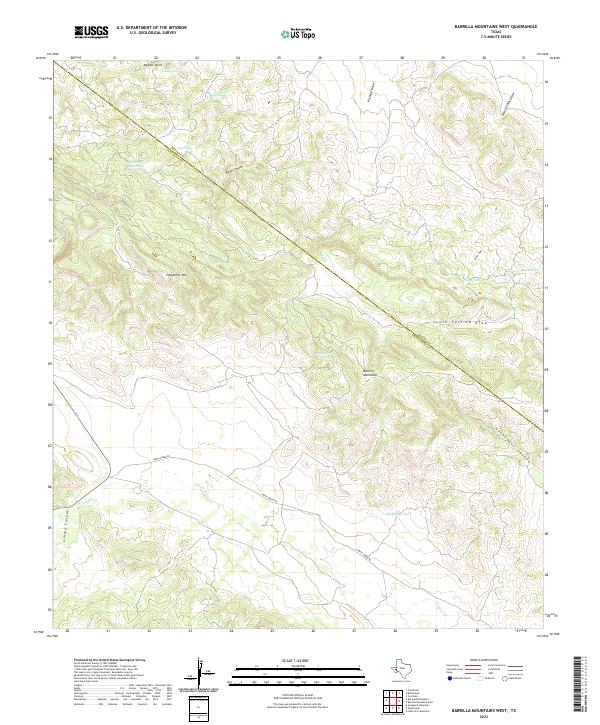 Barrilla Mountains West topographic map thumbnail