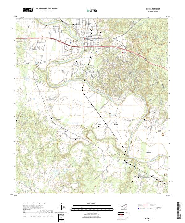 Bastrop topographic map thumbnail