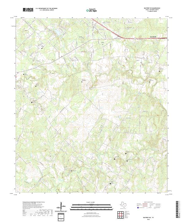 Bastrop SW topographic map thumbnail