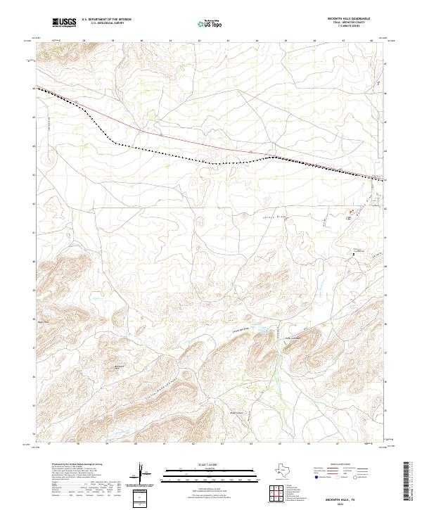 Beckwith Hills topographic map thumbnail
