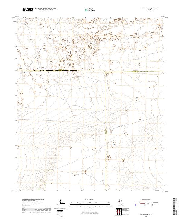 Bedford Ranch topographic map thumbnail