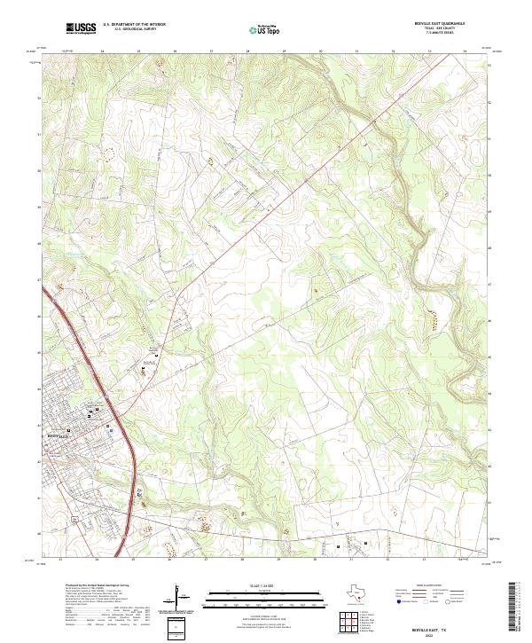 Beeville East topographic map thumbnail