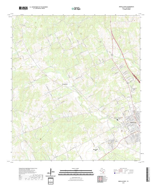 Beeville West topographic map thumbnail