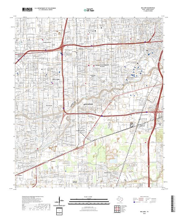 Bellaire topographic map thumbnail