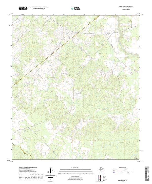 Berclair NW topographic map thumbnail