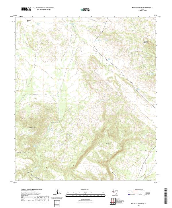 Big Aguja Mountain topographic map thumbnail