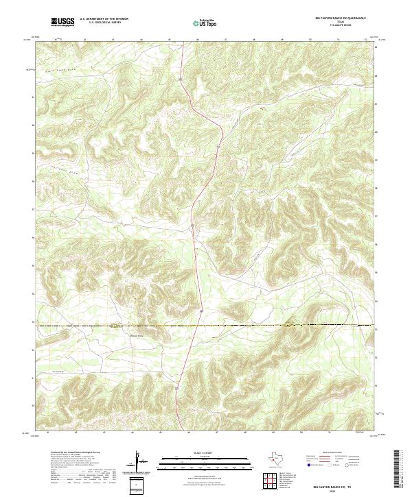 Big Canyon Ranch SW topographic map thumbnail