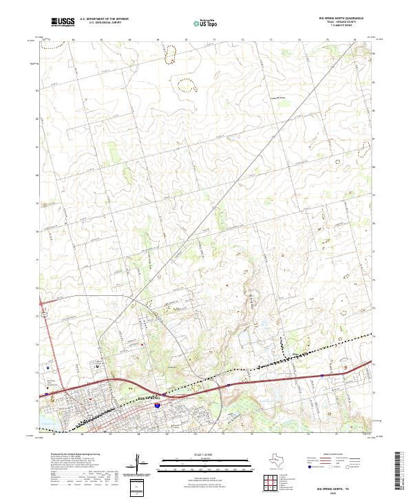 Big Spring North topographic map thumbnail