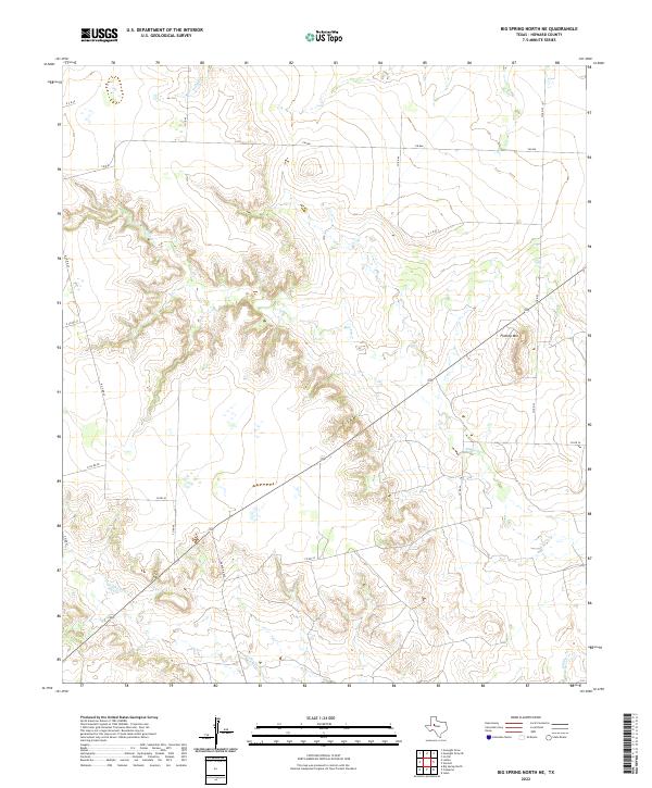Big Spring North NE topographic map thumbnail