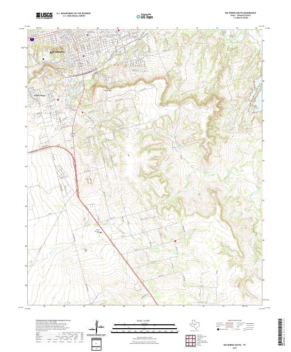 Big Spring South topographic map thumbnail