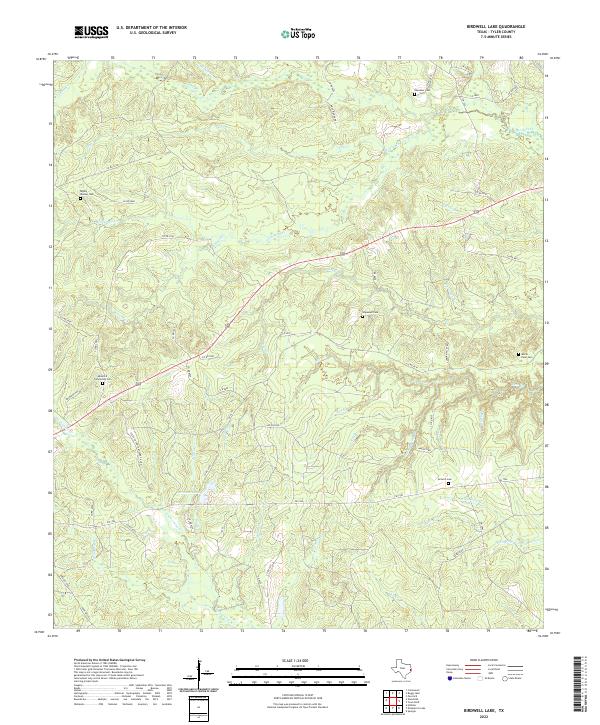 Birdwell Lake topographic map thumbnail