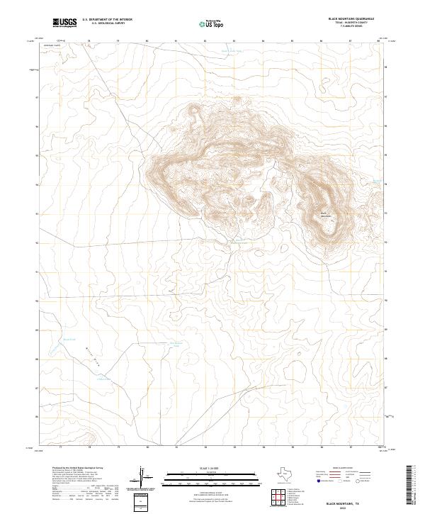 Black Mountains topographic map thumbnail
