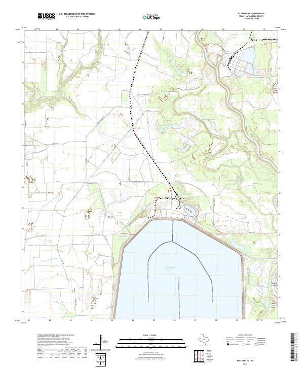 Blessing SE topographic map thumbnail