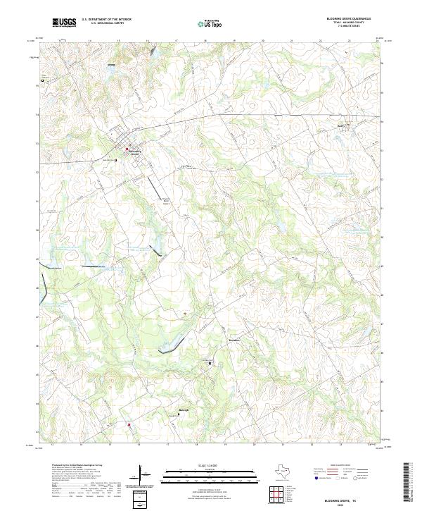 Blooming Grove topographic map thumbnail