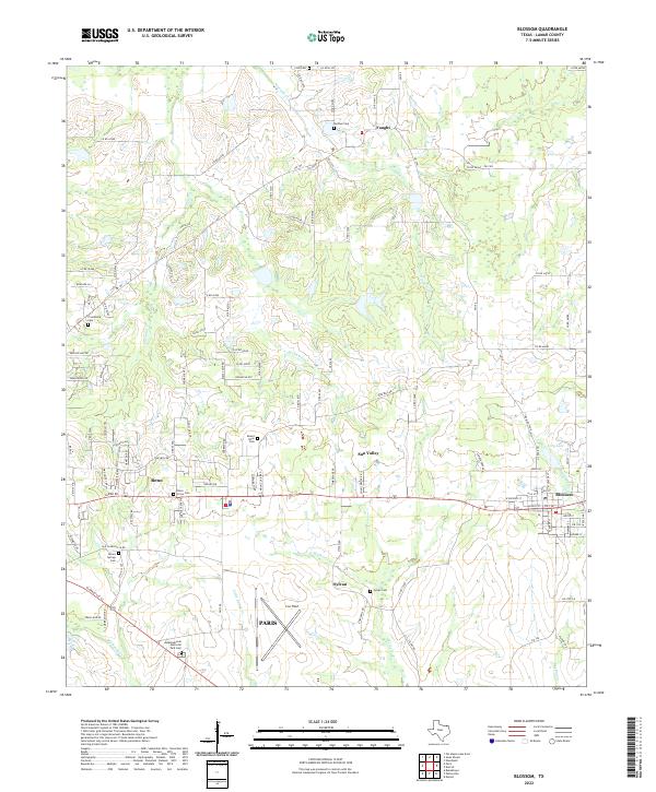 Blossom topographic map thumbnail