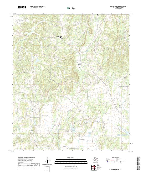Blucher Mountain topographic map thumbnail