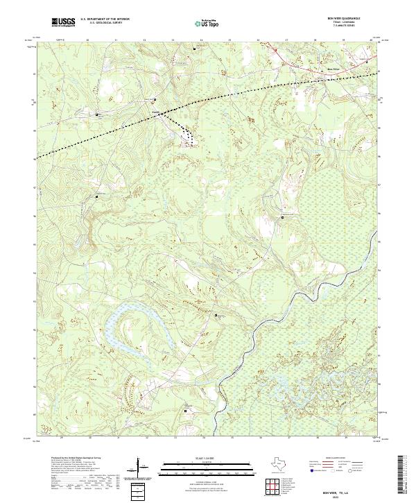 Bon Wier topographic map thumbnail