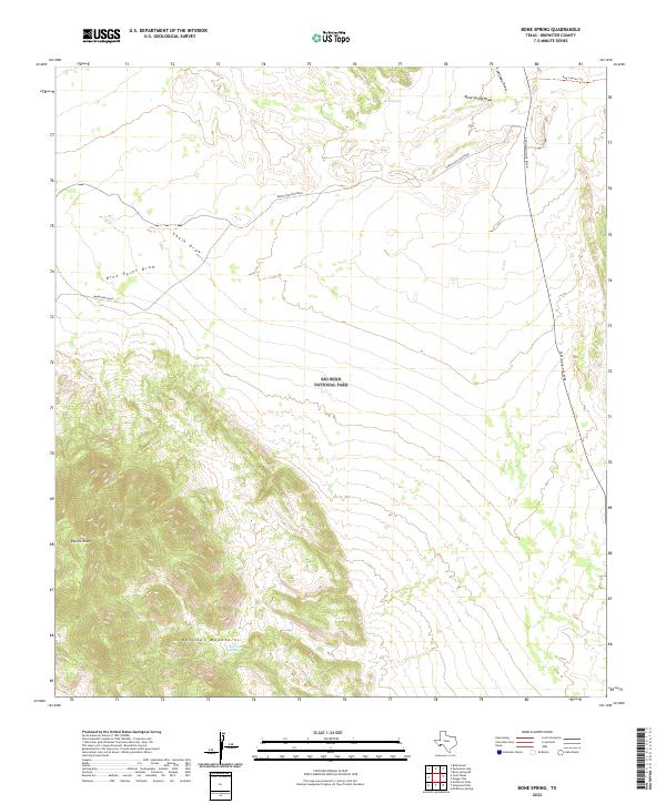 Bone Spring topographic map thumbnail