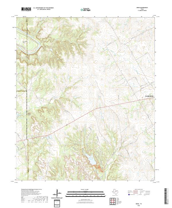 Bono topographic map thumbnail