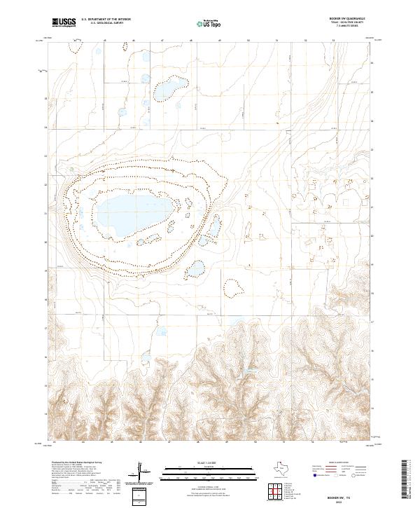 Booker SW topographic map thumbnail