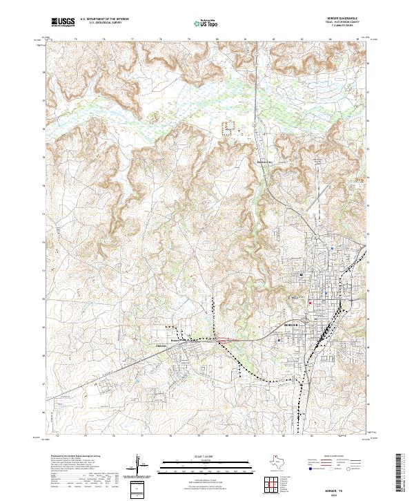 Borger topographic map thumbnail