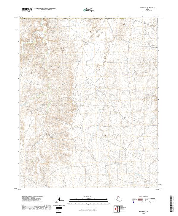 Borger SE topographic map thumbnail
