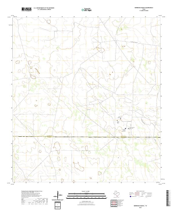 Borregos Ranch topographic map thumbnail