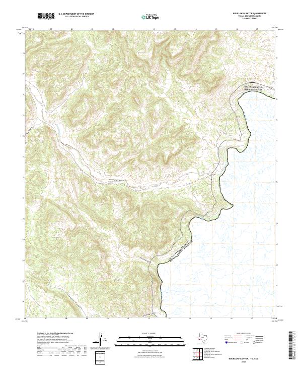 Bourland Canyon topographic map thumbnail