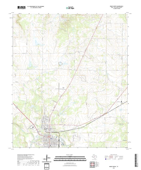 Brady North topographic map thumbnail