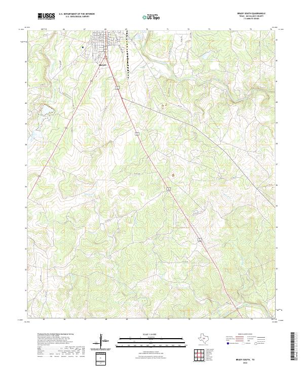 Brady South topographic map thumbnail