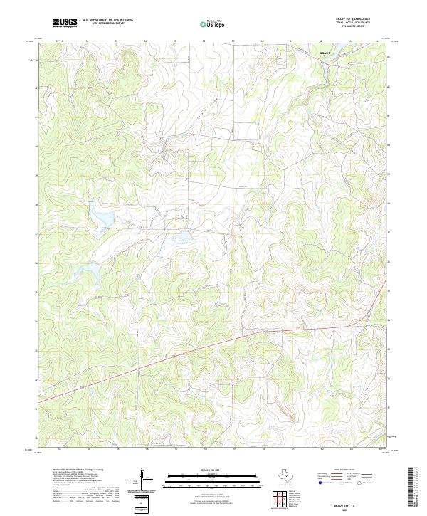 Brady SW topographic map thumbnail