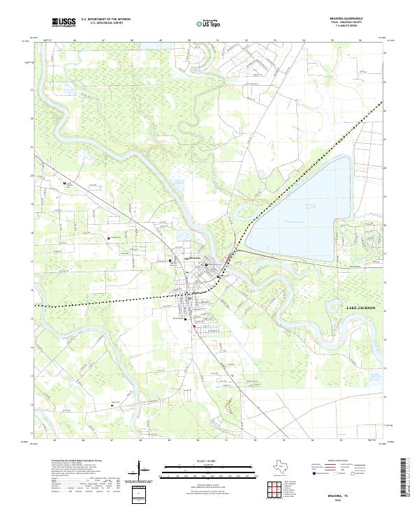 Brazoria topographic map thumbnail