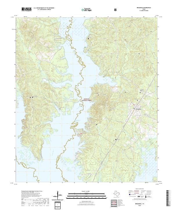 Broaddus topographic map thumbnail