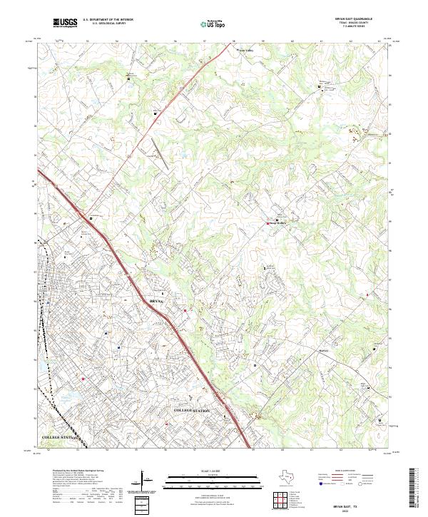 Bryan East topographic map thumbnail