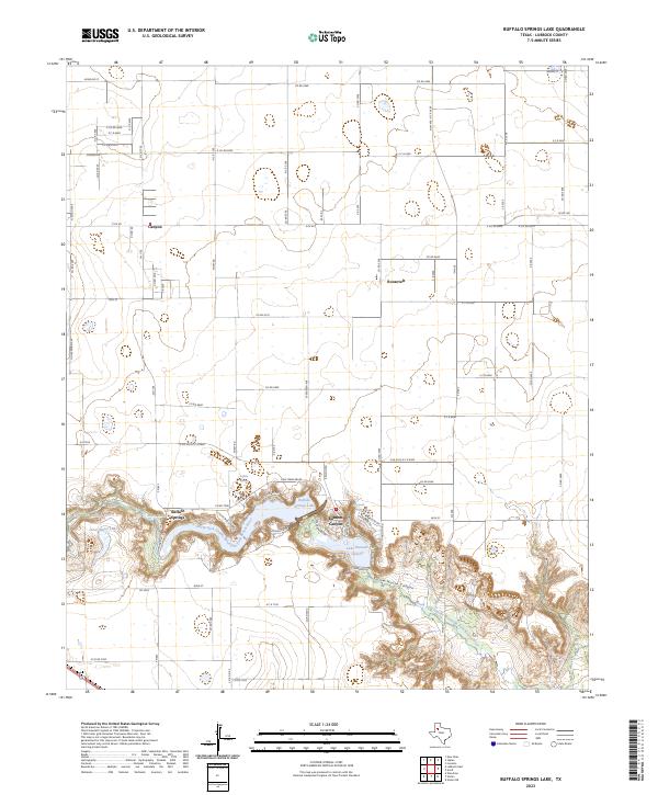 Buffalo Springs Lake topographic map thumbnail