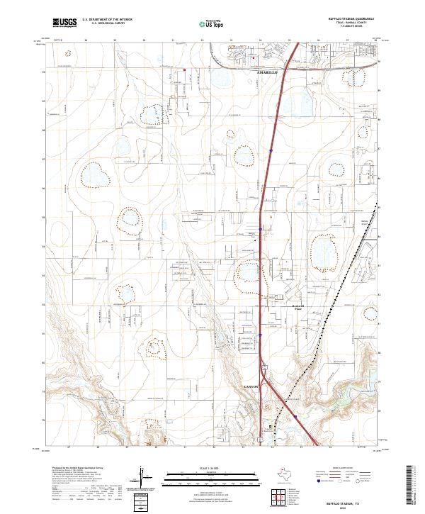 Buffalo Stadium topographic map thumbnail