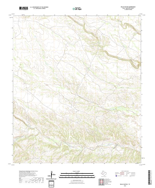 Bullis Gap NE topographic map thumbnail