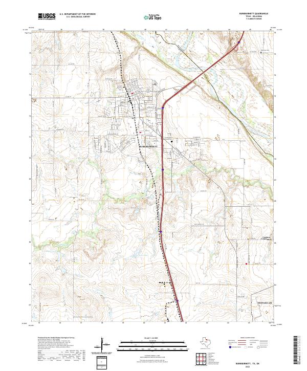 Burkburnett topographic map thumbnail