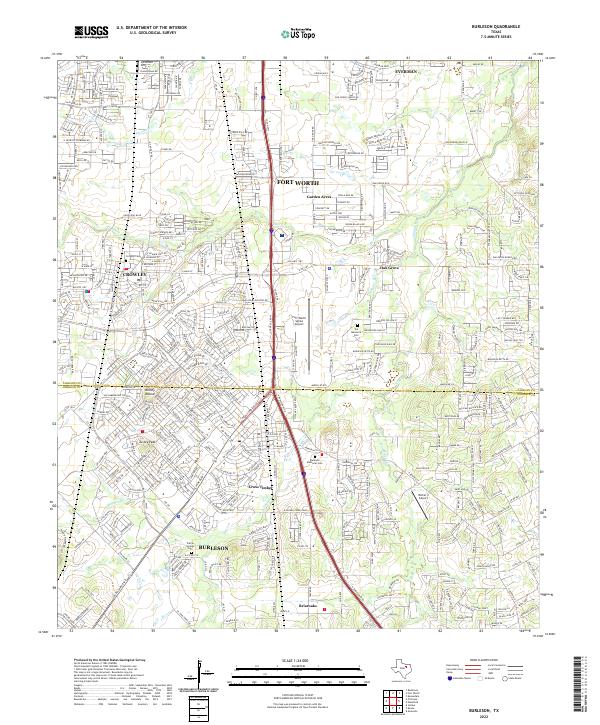 Burleson topographic map thumbnail