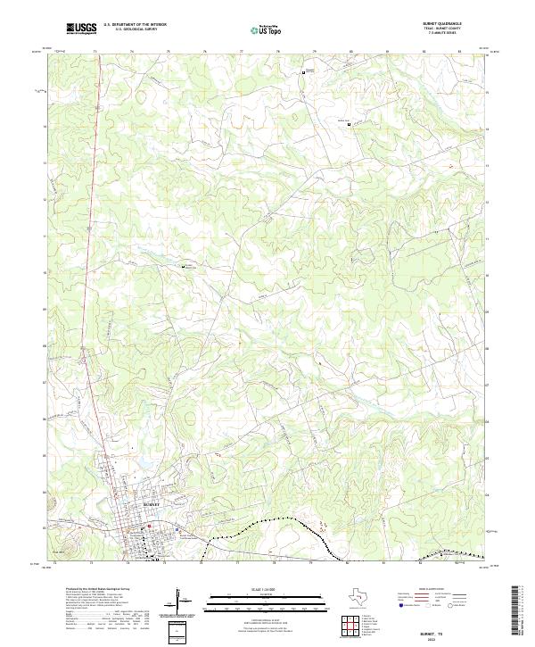 Burnet topographic map thumbnail